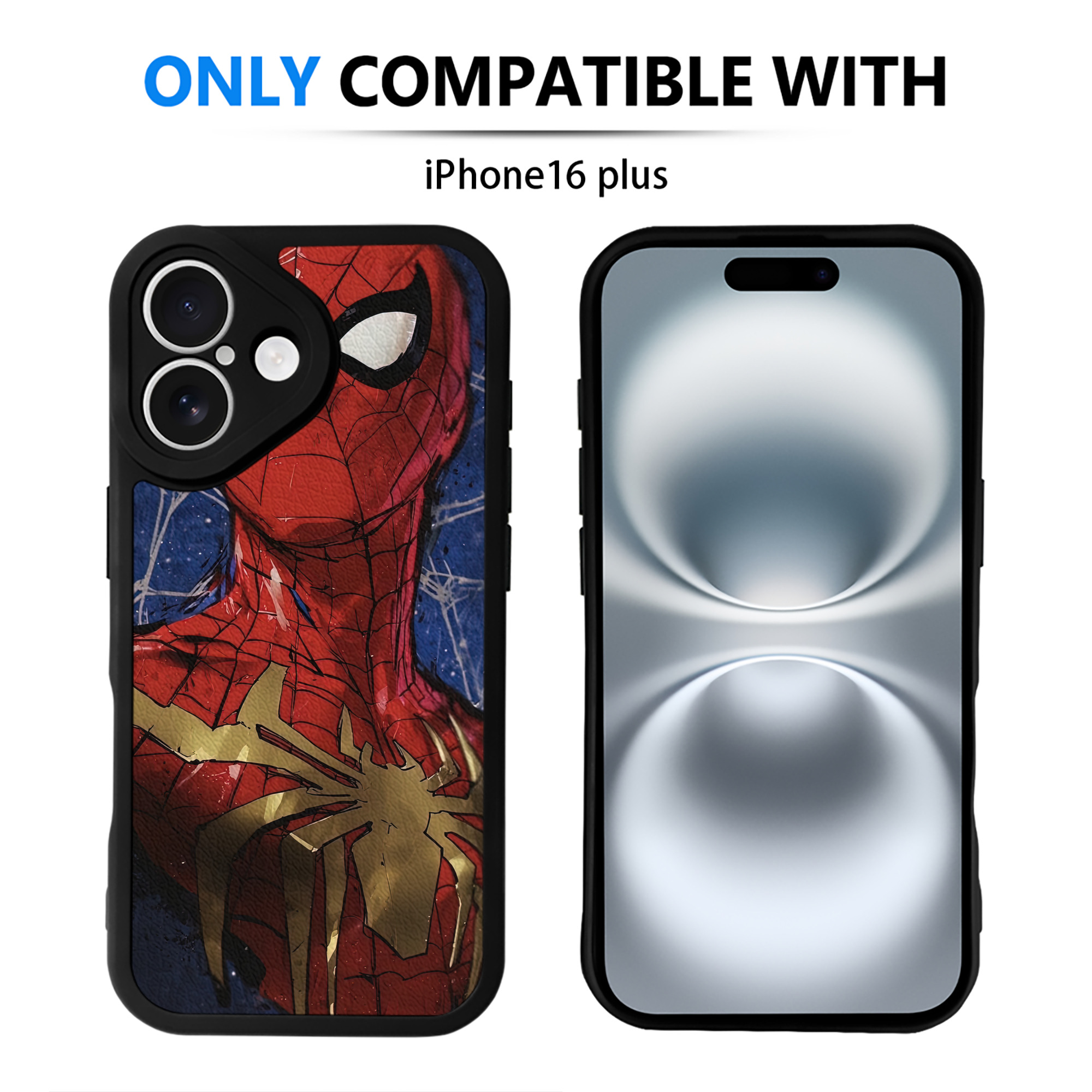 Spider Man スパイダーマン 【iPhone 16シリーズ対応】シリコンスマホケース（レザー調） 材質：シリコン